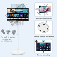 Smart TV LED de 27 pulgadas con Android Gabinete blanco Retroiluminación LED HDTV Definición Sistema de audio para el hogar Smart TV