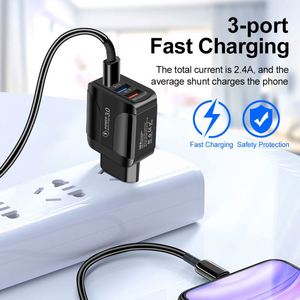 3USB Glowing Charger 2.4A Universal Travel Charging Head for Smartphones & <b>Tablets</b> - Product Image 3