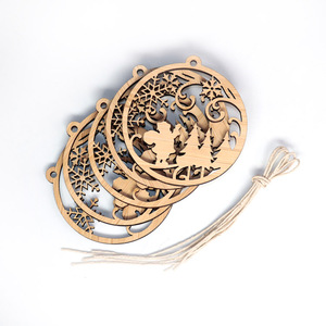 Gỗ Laser Cắt Giáng Sinh Vui Vẻ 2024 2023 Giáng Sinh dở dang Giáng Sinh Trang Trí Bằng Gỗ Bông Tuyết Gỗ Mặt Dây Chuyền Đồ Trang Trí - Product Image 6