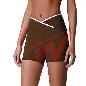 Shorts de yoga brossés pour femmes, taille haute, effet ventre plat et rehaussement des fesses, pour l'entraînement, la course et le cyclisme, extensibles dans quatre directions - Product Image 1