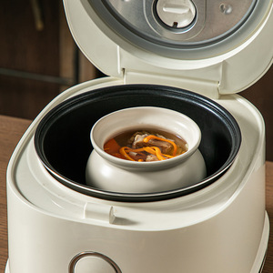 หม้อนึ่งอาหารไฟฟ้าพร้อมหม้อเซรามิกสำหรับตุ๋นซุปและนึ่งข้าวและไข่ - Product Image 3