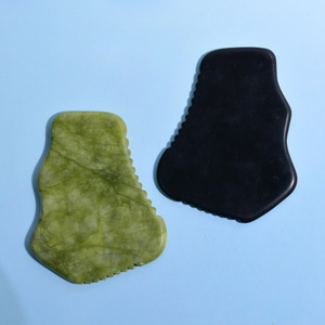 HZ Crystal Crafts Natural Green Jade Stone Guasha Facial Skincare Scraper Logotipo personalizado Body Face Massage <span class=keywords><strong>Jadeite</strong></span> <span class=keywords><strong>Gua</strong></span> <span class=keywords><strong>Sha</strong></span> Tool - Product Image 6