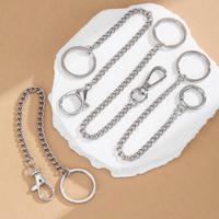 Porte-clés mousqueton à maillons longs, anti-perte, pour ceinture, fabrication de bijoux DIY, chaîne de sac, breloques, connecteur de porte-clés