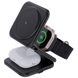 Los Productos Ms Vendidos Estación de Viaje para iPhone 16 Pro Max Plegable Fuerte Magnético Multifuncional 3 en 1 Cargador Inalámbrico - Product Image 1