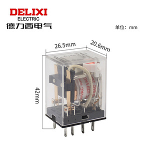 Relé Intermedio Delixi CDZ9-52P Miniatura 53P Electromagnético 54P con Luz Indicadora 62P AC 220V/380V/24V Interruptor Sellado - Product Image 1