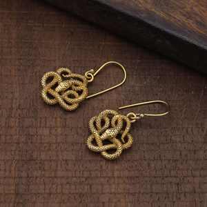 Pendientes de animales góticos de serpiente en espiral a la moda, joyería de latón Tribal chapada en oro de 18 quilates, estilo colgante - Product Image 3