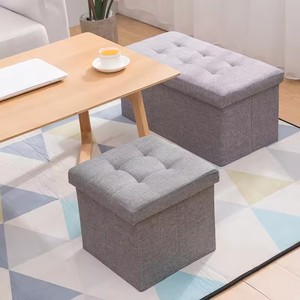 Taburete Otomano Multifuncional <span class=keywords><strong>de</strong></span> <span class=keywords><strong>Madera</strong></span> con Espacio <span class=keywords><strong>de</strong></span> Almacenamiento, Alta Capacidad <span class=keywords><strong>de</strong></span> Carga, con Cajas <span class=keywords><strong>de</strong></span> Almacenamiento para Sentarse, para Dormitorio o Apartamento - Product Image 4