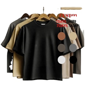 Manufacturer High Quality 100% Cotton Knitted 250 Gsm Unisex Oversized Heavyweight Custom <b>Plain</b> Print Drop Shoulder Anti-Pilling - Product Image 1