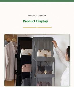 Hot Sale 8-Pocket Foldable Organizer Household Dust-Proof Hanging Closet Storages Handbag Storage <b>Bag</b> - Product Image 2