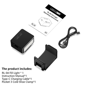 MEDALight RL04 Mini Lumière d'appoint <span class=keywords><strong>LED</strong></span> portable en alliage d'aluminium, température de couleur 2800-6500K, extension pour <span class=keywords><strong>Action</strong></span> 5 Pro/4/Pocket 3 - Product Image 3