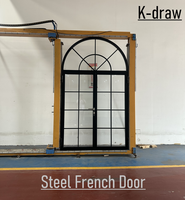 Puerta Francesa de Acero Personalizada con Doble Vidrio Aislante, Diseño de Eficiencia Energética, Fabricante OEM de Fábrica en China