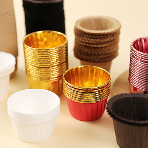 Gold Aluminum Foil Baking Cups Medium Size Rolled Edge Foldable Oven Safe 50 Pieces - Product Image 3