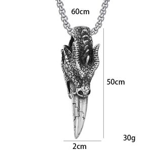 Collar De Hombre De Acero Inoxidable Tiger Head Pendant Lion Head Charm Pendant Stainless Steel Sweater <b>Chain</b> Necklace for Men - Product Image 2