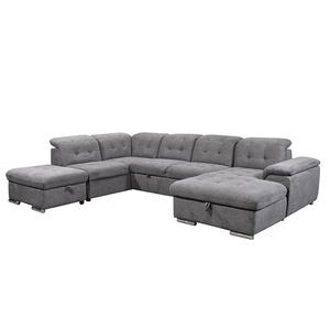 <span class=keywords><strong>Canapé</strong></span> de salon de luxe haut de gamme <span class=keywords><strong>gris</strong></span> <span class=keywords><strong>clair</strong></span> en forme de U, <span class=keywords><strong>canapé</strong></span> inclinable avec dossier, <span class=keywords><strong>canapé</strong></span>-<span class=keywords><strong>lit</strong></span> avec ottoman et rangement - Product Image 4