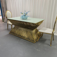 Table de réception de mariage sur mesure de haute qualité, table de mariage en acier inoxydable pour hall d'hôtel