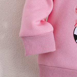 สไตล์ลำลอง อบอุ่นและสบาย ลายเสือดาว ลายวัว ลายหัวใจ ลายดอกไม้ กราฟิกความรัก เสื้อฮู้ดแขนยาว ชุดกางเกงสำหรับเด็กผู้หญิง - Product Image 5