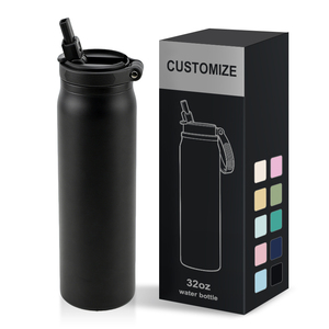 OEM ODM 32oz Dustproof Straw Outdoor <b>Camping</b> Flask 1000ml Stainless Steel Insulated Hidden Handle Gym Sports Water Bottle - Product Image 1