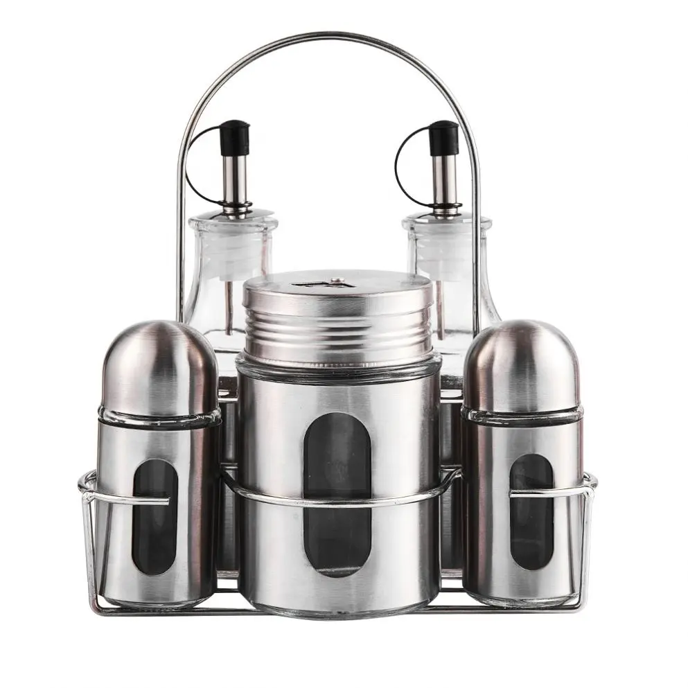 zibo cooking oil storage bottle set, cooking oil bottle spice rack with glass bottle glass spice jar rack set