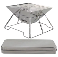 Barbecue pliant portable en acier inoxydable 430, gril à charbon de bois avec grande grille pour camping, pique-nique, jardin et fêtes en extérieur