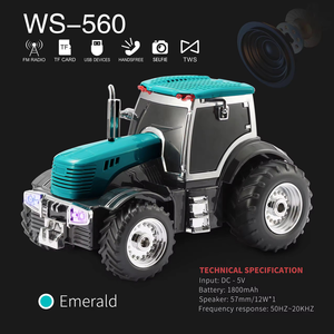 Nouvelle conception de haut-parleur sans fil en forme de tracteur, mini karaoké, radio FM BT, TF, USB, AUX, TWS, haut-parleur de fête - Product Image 6