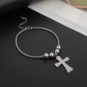 Kruis Hanger Charme Hiphop Armband Voor Vrouwen Mannen Kabbalah Bescherming Amulet Vriendschap Christelijke Geschenken Rvs Sieraden