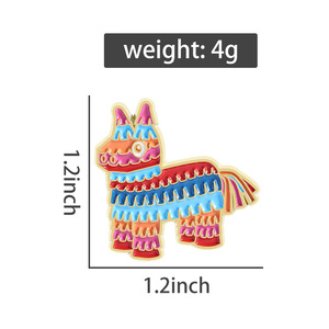 Spilla Smaltata Piñata, Giochi Tradizionali Messicani, Distintivo da Bavero, Regalo per Feste di Compleanno, Gioielli per Amici, Vendita all'Ingrosso - Product Image 6
