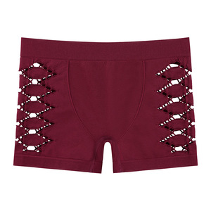 Grande taille évider Sexy sous-vêtements sans couture confortable respirant mi-taille femmes culotte d'angle plat - Product Image 5