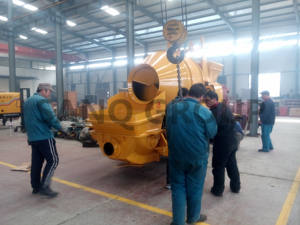 SANQ Pompa Mixer Beton Elektrik, Mixer Semen Jalan, Pompa Mixer Generator Elektrik dengan 30m 3/H Output Beton - Product Image 5