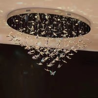 Éclairage de salon de luxe, lustre de projet de construction en duplex pour villa d'hôtel, peut être personnalisé, lustre en cristal moderne