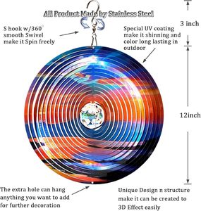 Wind Spinner Mandala 3D decorazione del mulino a vento che appende filatore cinetico del vento natale <span class=keywords><strong>arte</strong></span> decorativa Indoor Outdoor carillon ornamento - Product Image 2