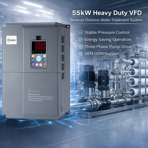 ตัวควบคุมไดรฟ์อุตสาหกรรมสามเฟส 55 กิโลวัตต์ พร้อมบูสเตอร์ VFD ช่วงความถี่ 0-600 เฮิรตซ์ สำหรับมอเตอร์และระบบบำบัดน้ำในโรงงาน PDES 55 กิโลวัตต์ รุ่น Heav - Product Image 2