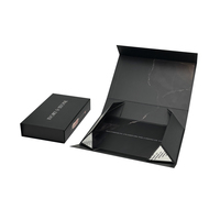 Luxuriöse Maßgefertigte Beschichtete Papierverpackung Hochwertige Geprägte Hautpflege-Box Lippenstift Lidschatten Verpackung Marmor Schwarz Kosmetikbox Magnetisch
