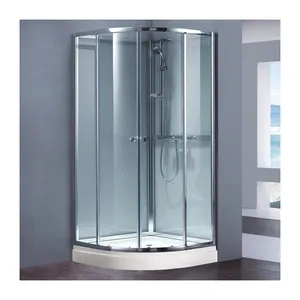 Cabina de ducha deslizante de baño, cabina de ducha completa de vidrio templado, cabina de ducha móvil con marco de aluminio
