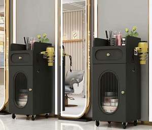 Armoire de rangement multifonctionnelle pour salon de coiffure et de coiffure, design moderne, outils de barbier, organisation au sol pour chambre à coucher - Product Image 2