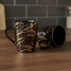 แก้วมัคและถ้วยเซรามิกเคลือบด้าน แก้วกาแฟเซรามิกเนื้อ Bone China ภาชนะใส่เครื่องดื่มแบบใช้ซ้ำได้สำหรับใช้ในบ้าน แก้วมัคเซรามิกแบบคลาสสิก - Product Image 1