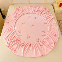 Drap plat moderne ultra doux en coton respirant rose cerise, idéal pour toutes les saisons, usage hospitalier, literie adulte, drap-housse premium