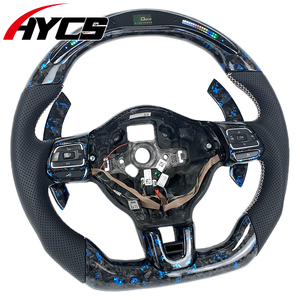 Volante de Fibra de Carbono de Alta Gama Estilo Deportivo con LED, Modelo Personalizado para Volkswagen Golf 6 <span class=keywords><strong>Polo</strong></span> <span class=keywords><strong>GTI</strong></span> GTR <span class=keywords><strong>MK6</strong></span> 6R 2008-2013 - Product Image 2