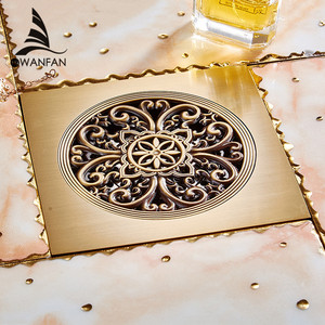 ท่อระบายน้ำทองโบราณ 15*15 ซม. ท่อระบายน้ำพื้นขนาดใหญ่พิเศษ วัสดุก่อสร้างห้องน้ำ ท่อระบายน้ำสี่เหลี่ยม อุปกรณ์ห้องน้ำ - Product Image 2