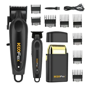 KooFex 2023 9000RPM & Lâminas De Grafite BLDC Hair Clippers Set Máquina De Barbeiro Profissional