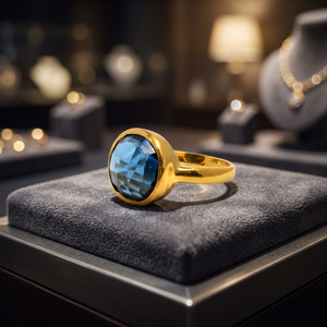 แหวนเซอร์คอนสแตนเลสสตีลชุบทองคำ 18K/โรสโกลด์คลาสสิคสำหรับผู้หญิง - Product Image 3