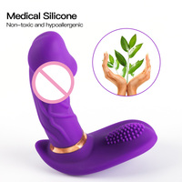 Vibrador de Control Remoto Inalámbrico de Doble Motor para Masaje Vaginal y del Punto G, Dildo Vibrador para Mujeres, Juguetes Sexuales