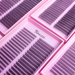 Extensions de cils synthétiques faites à <span class=keywords><strong>la</strong></span> machine, 40 rangées, base fine, volume doux, effet pics, pour cosplay anime et manga, avec logo personnalisé - Product Image 6