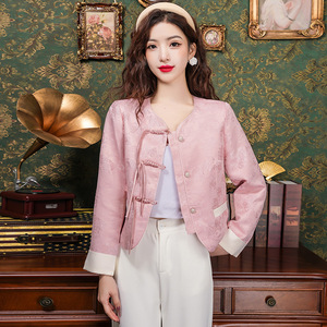 Top da donna Vintage <span class=keywords><strong>con</strong></span> fibbia camicette corte in seta floreale <span class=keywords><strong>con</strong></span> bottone a <span class=keywords><strong>nodo</strong></span> - Product Image 3