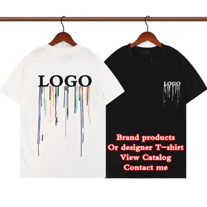 नई थोक कस्टम प्लस आकार 100% कपास हिप-हॉप स्ट्रीट लक्जरी प्रसिद्ध ब्रांड डिजाइनर टी शर्ट पुरुषों की टी शर्ट