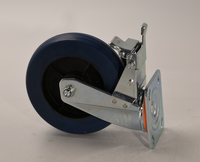 Roue de chariot industrielle robuste avec frein à patin en caoutchouc, noyau en fer, 8 pouces, 50 mm, 300 kg, résistante à la chaleur