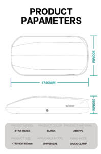 Caja de Techo Deportiva de Apertura Lateral Doble XH175 American ROAHTRIP, Capacidad de 350L, Impermeable, ABS+<span class=keywords><strong>PC</strong></span>, Tira de Sellado Rápido para Automóvil - Product Image 5