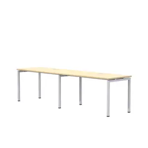 Table de bureau en acier, meuble commercial de luxe moderne, espace ouvert, chaise en bois, unité de bureau spécifique, pour groupe, 1 pièce - Product Image 1