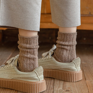 <span class=keywords><strong>Laine</strong></span> Crew Fancy Fashion Warm Plain Winter Dress Slouch <span class=keywords><strong>Chaussettes</strong></span> pour femme - Product Image 2