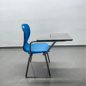 Chaise de bureau pour étudiant avec plateau en bois, structure métallique bleue, mobilier scolaire, design moderne, durable, spécifications 76x51x89 - Product Image 4