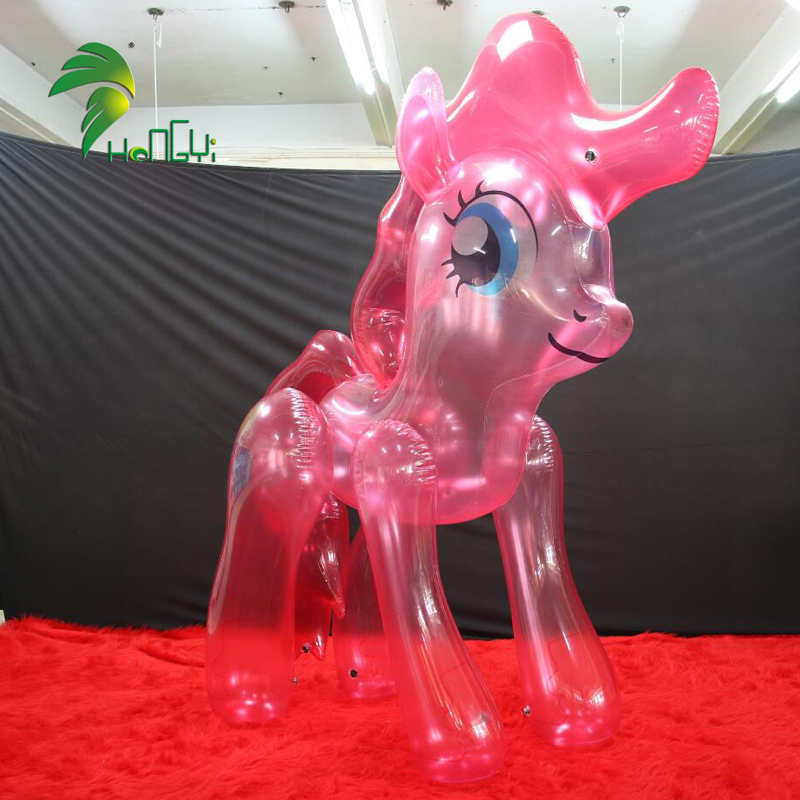 Transparent Pink Inflatable Horse Toy